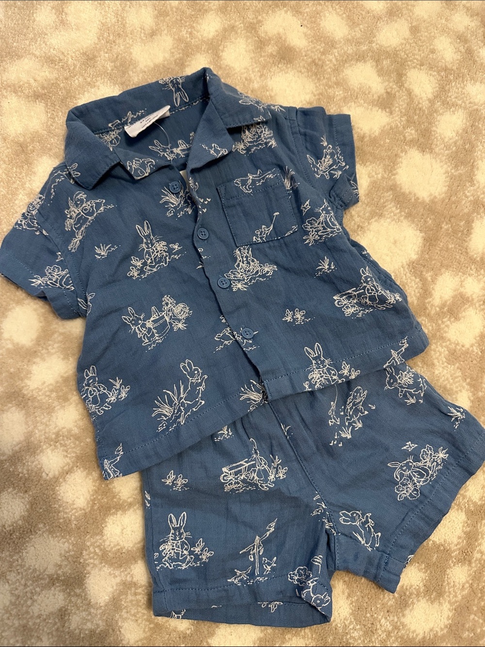 GAP NWT Peter Rabbit Print Baby Shirt & Shorts Set